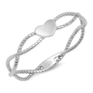 Sterling Silver Heart Band Ring